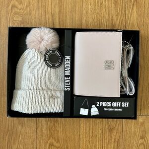 NEW Steve Madden 2 Piece Gift Set Pink Hat & Crossbody